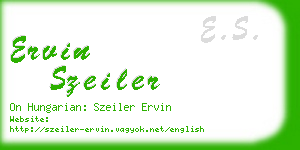 ervin szeiler business card